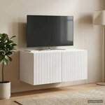 vidaXL Meuble TV mural Blanc 59 5 x 41 x 30 cm Bois d'ingénierie