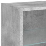 vidaXL Table de chevet murale avec lumières LED gris béton