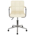 vidaXL Chaise pivotante de bureau Crème Tissu