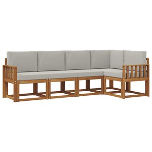 vidaXL Ensemble de canapés d'extérieur 5 pc Gris Naturel et Clair