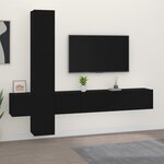 vidaXL Ensemble de meubles TV 5 Pièces Noir Bois d'ingénierie