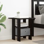 vidaXL Table de chevet avec tiroir 2 Pièces Chêne noir 41 x 40 x 45 cm