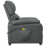 vidaXL Fauteuil électrique de massage Gris foncé Tissu