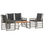vidaXL Ensemble de meubles d'extérieur 4 pc Noir et Gris foncé