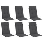 vidaXL Coussins de chaise à dossier haut lot de 6 anthracite mélangé