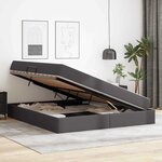 vidaXL Lit avec rangement et matelas avec matelas 2 Pièces Gris Cuir