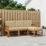 vidaXL Ensemble de canapés d'extérieur 4 Pièces Naturel et Beige