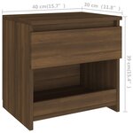 Vidaxl table de chevet chêne marron 40x30x39 cm bois d'ingénierie