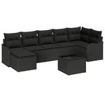 Ensemble de canapés de jardin 8 pièces avec coussins en poly rotin beige