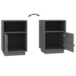 vidaXL Tables de chevet 2 Pièces Gris 40x34x55 cm Bois de pin massif