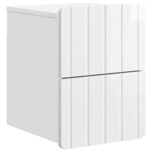 vidaXL Cabinet de chevet mural Blanc brillant 33 x 34 5 x 43 cm