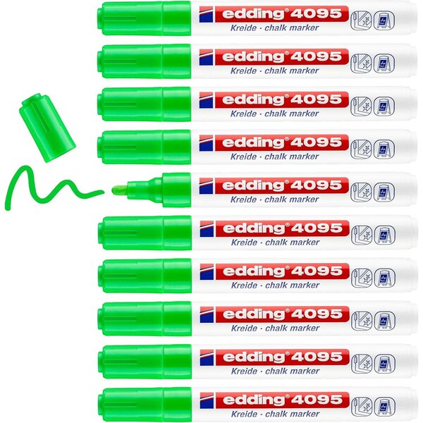 Marqueur craie liquide 4095 vert clair 2-3 mm x 10 EDDING