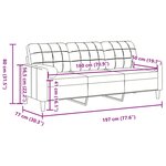 vidaXL Canapé 3 places avec oreillers vert foncé 180 cm velours
