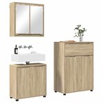 vidaXL Ensemble de mobilier de salle de bain 3 Pièces Chêne Sonoma