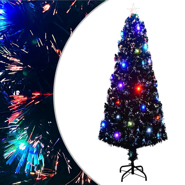 vidaXL Arbre de Noël pré-éclairé avec support et LED 240 cm fibre optique