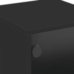 vidaXL Table de chevet avec porte en verre noir 35x37x50 cm