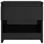 vidaXL Table de chevet noir brillant 40x30x39 cm bois d’ingénierie