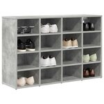 vidaXL Cabinet à chaussures avec étagère Gris béton 103 x 30 x 67 cm