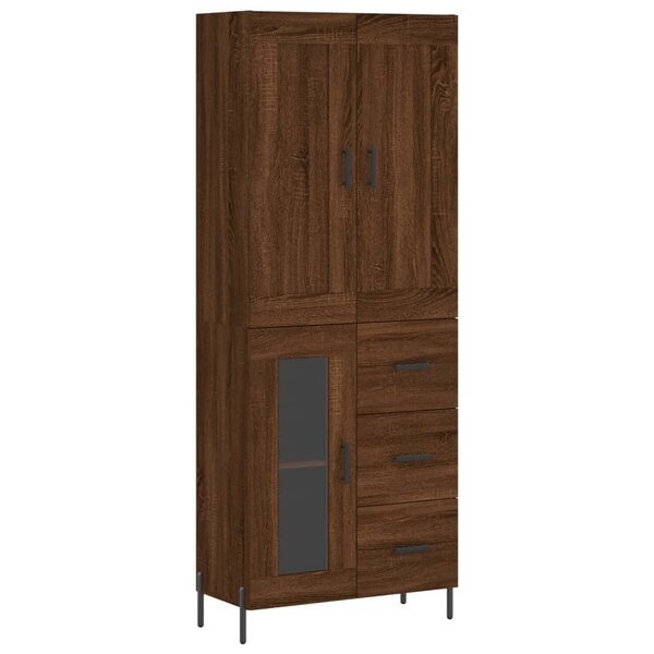 vidaXL Buffet haut Chêne marron 69 5x34x180 cm Bois d'ingénierie