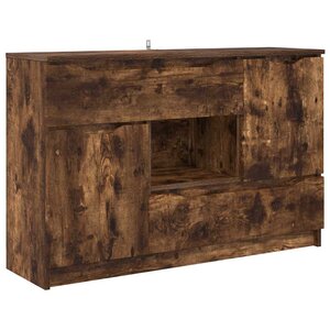 vidaXL Buffet avec tiroir Chêne fumé 100 x 30 x 65 6 Bois d'ingénierie