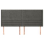 vidaXL Tête de lit avec oreilles Gris foncé 163x16x118/128 cm Velours