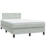 vidaXL Sommier à lattes de lit et matelas et LED gris clair 120x210cm velours