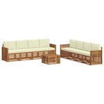 vidaXL Ensembles de canapés avec coussin 9 Pièces Naturel et Crème