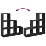 vidaXL Étagère séparatrice de pièce à 3 niveaux noir 99x29x99 cm
