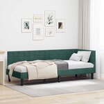 vidaXL Cadre de lit d'angle Vert foncé 80 x 200 cm Velours
