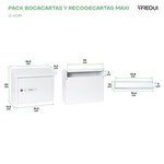 Pack Bouche d'entrée + Boîte aux lettre en acier  V4081  Fente 32 5 x 3 cm  Blanc