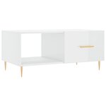 vidaXL Table basse Blanc brillant 90x50x40 cm Bois d'ingénierie