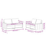 vidaXL Ensemble de canapés 2 Pièces avec coussins Crème Similicuir