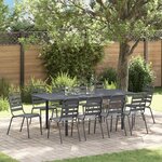 vidaXL Ensemble de salle à manger pour jardin 11 Pièces Anthracite