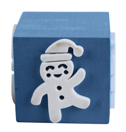 Tampon cube en caoutchouc pour enfant 4 faces Noël Rigolo