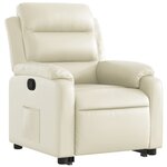 vidaXL Fauteuil inclinable Crème Similicuir