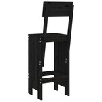 vidaXL Tabourets de bar lot de 2 noir 40x48 5x115 5 cm bois massif pin