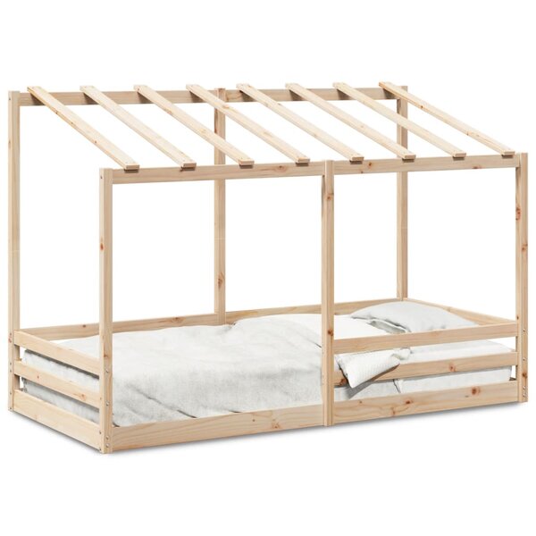 vidaXL Lit pour enfants avec toit blanc 80x200 cm bois massif de pin