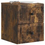 vidaXL Cabinet de chevet mural Chêne fumé 33 x 34 5 x 40 cm