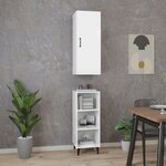 Vidaxl buffet haut blanc brillant 34 5x34x180 cm bois d'ingénierie