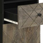 vidaXL Armoire de salle de bain noir 38x33x160 cm bois massif manguier