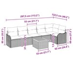 vidaXL Canapés de Jardin 7 Pièces Gris Grand