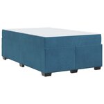 vidaXL Cadre de lit avec matelas Bleu foncé 120 x 190 cm Velours