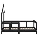vidaXL Cadre de lit pour enfant noir 70x140 cm bois de pin massif