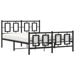 vidaXL Cadre de lit métal avec tête de lit/pied de lit noir 140x190 cm