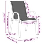 vidaXL Chaises empilables de jardin lot de 4 Marron Tissu textilène