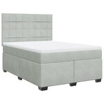 vidaXL Sommier à lattes de lit et matelas Gris clair 140x200cm Velours