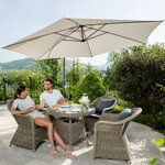 Tectake Parasol 350 cm avec housse de protection - vert