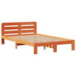 vidaXL Lit bibliothèque sans matelas cire marron 135x190 cm pin massif