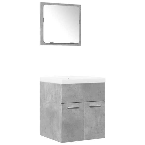 vidaXL Ensemble de meubles de salle de bain 3 Pièces gris béton