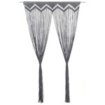vidaXL Rideau en macramé Anthracite 140x240 cm Coton